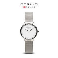 BERING 白令手表进口石英表钢带小表盘简约防水情侣表