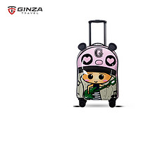 GINZA 银座 儿童行李箱卡通动漫捏耳发声童趣旅行箱 万向轮拉杆箱儿童节礼物18英寸A-9755L 粉红色