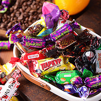 俄小淼进口俄罗斯糖果巧克力水果糖威化年货喜糖 混合糖500克