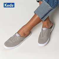 Keds 女子一脚蹬懒人鞋帆布鞋小白鞋半拖帆布鞋WF58023 灰色 36