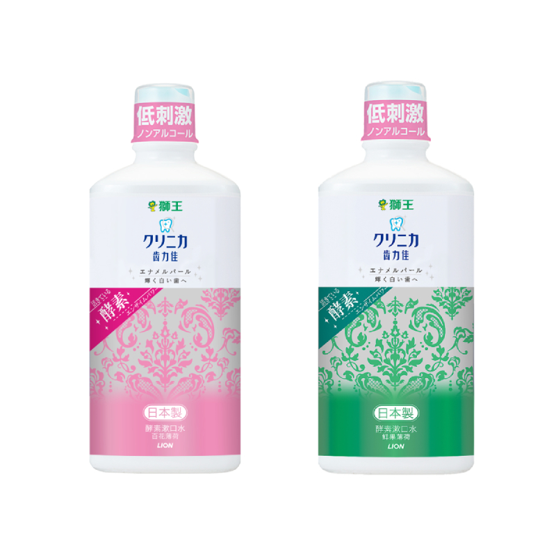 LION 狮王 齿力佳系列 0酒精酵素漱口水套装 (百花薄荷450ml+鲜果薄荷450ml)