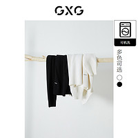 GXG 男装 时尚分割宽松圆领毛衣可机洗针织内搭线衫22年秋