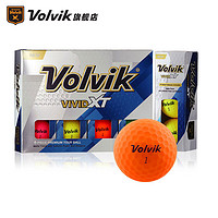 Volvik 高尔夫彩球VIVIDXT四层职业长打王比赛指定用球礼盒礼物礼品远距离 橙色 VIVID XT 四层球