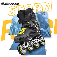 ROLLERBLADE 罗勒布雷德 成人轮滑鞋FSK专业旱冰鞋刷街STORM系列直排轮 黑色/霓虹黄 42