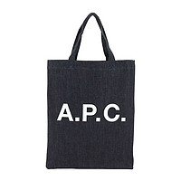 A.P.C. logo牛仔托特包手提包