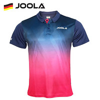 JOOLA 优拉尤拉夏季乒乓球服男女短袖运动有领POLO衫透气训练比赛三体 蓝/红色 XL