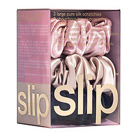 Slip Silk 大号舒适真丝束发发绳发圈 3个 Pink