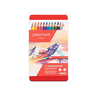 CARAN D'ACHE 凯兰帝 3888312 水溶性彩色铅笔 铁盒装 12色