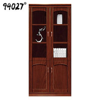 94027 办公室文件柜储物柜油漆贴木皮玻璃门资料柜两门柜