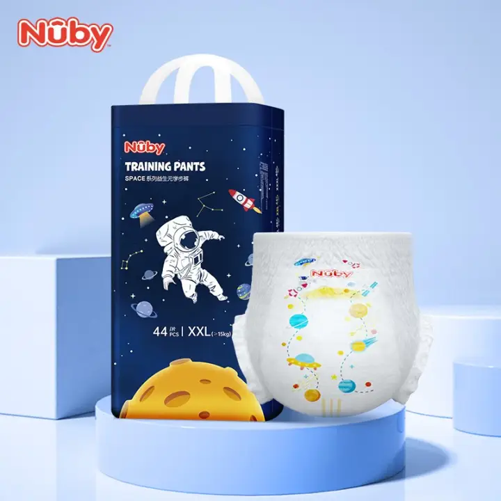 努比（Nuby）space系列益生元拉拉裤成长裤干爽超柔超薄透气呵护敏感肌学步裤 拉拉裤XXL码44片