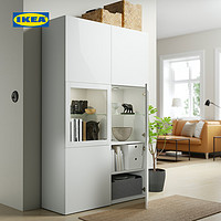 IKEA宜家BESTA贝达展示柜酒柜高柜储物收纳柜子客厅办公柜欧式
