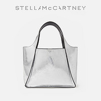 STELLA McCARTNEY 斯特拉·麦卡特尼 [LOOG]Stella McCartney字母印花金属感银色手提包斜挎托特包