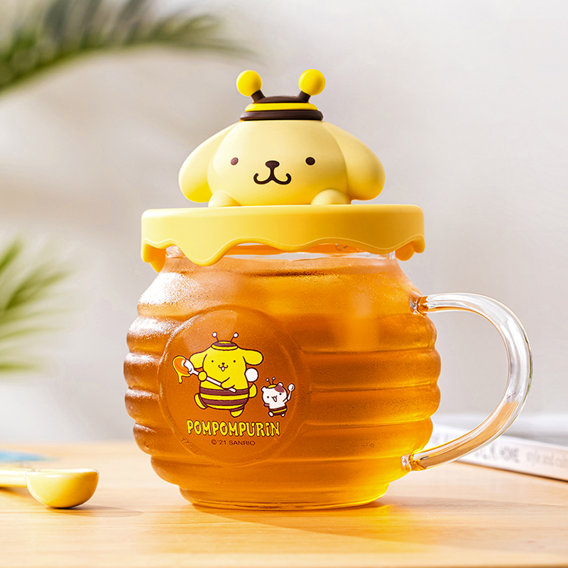 凯蒂猫 Hello Kitty布丁狗玻璃杯蜜罐造型果汁杯子创意卡通可爱早餐玻璃水杯食品级