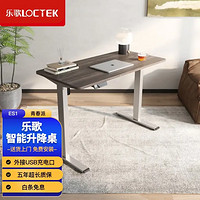 乐歌（Loctek） 电动 升降桌 智能升降电脑桌站立式台式办公简约家用居家书桌ES1 灰色桌腿+灰木纹 1.2*0.6米桌板