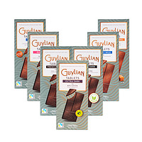 Guylian吉利莲黑巧排块板块进口黑巧克力纯可可脂牛奶巧克力焦糖 72%可可树莓黑巧克力100g