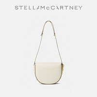 STELLA McCARTNEY 斯特拉·麦卡特尼 [FRAYME]Stella McCartney金银链饰白色翻盖单肩包Frayme马鞍包