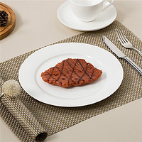 SKYTOP 斯凯绨 陶瓷盘子骨瓷餐具菜盘纯白8英寸平盘4件套装