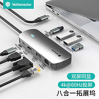 尤达大师（Yottamaster）Type-C扩展坞USB-C转HDMI拓展坞网口转接头分线器通用iPadPro苹果华为笔记本