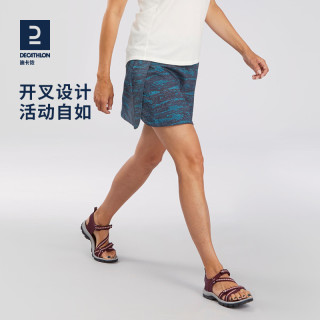 迪卡侬 旗舰店运动短裤女健身防走光夏户外速干跑步短裤裙裤女ODT2 黑灰色