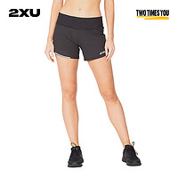 2XU Aero系列 女士运动裤速干慢跑步裤4英寸裤子透气马拉松短裤