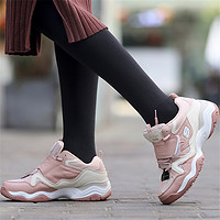 SKECHERS 斯凱奇 D'Lites Train 女子休閑運動鞋 99999111/PKW 粉白 36