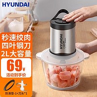 HYUNDAI 现代影音 现代电器 多功能料理搅肉机  2L玻璃碗+四叶刀头
