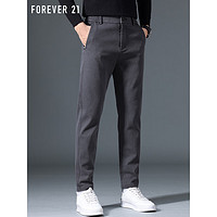 FOREVER 21 休闲裤男2023春季韩版裤子男士时尚直筒裤弹力百搭男裤灰色32码