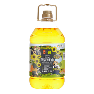 初萃中粮 葵花籽油6.18L 无抗氧化剂一级物理压榨食用油葵花油植物油 葵花籽油6.18L*2桶