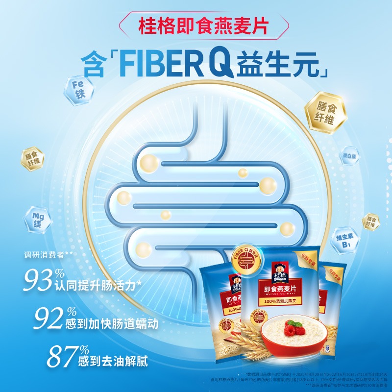 QUAKER 桂格 即食冲饮纯燕麦片 1.2kg