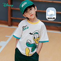 Disney baby 23夏季新款男童上衣短袖T恤撞色印花婴幼儿童装