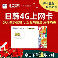 億點日韓通用上網卡4G高速3G無限流量電話卡東京大阪沖繩北海道首爾濟州島日本韓國留學出國旅游可選 郵遞 1天 300MB/天4G高速+3G無限流量