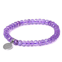 JOLEE 手链女天然紫水晶格子面彩色宝石首饰品送女生节日礼物