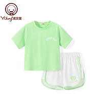 优贝宜（YOBEYI）儿童短袖运动套装男童夏季休闲衣服短裤两件套女童薄款洋气夏装潮