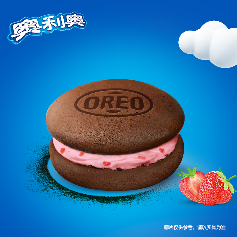 OREO 奥利奥 夹心云朵蛋糕粒粒草莓味8枚176g