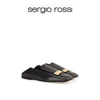 Sergio Rossi女鞋经典sr1系列羊皮方头平底鞋乐福鞋