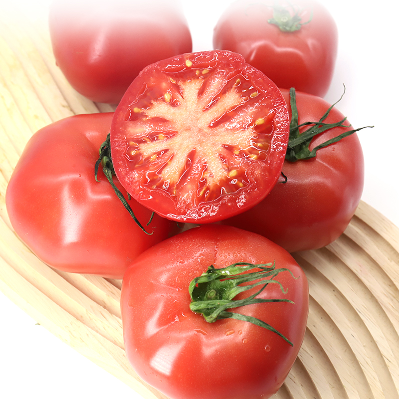 哪咤豆豆 山东粉番茄生吃西红柿2.5kg自然成熟新鲜蔬菜现采现摘