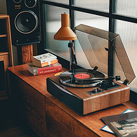 syitren 賽塔林 PARON二代黑膠唱片機復古留聲機藍牙音響LP唱機唱盤機客廳擺件 胡桃色