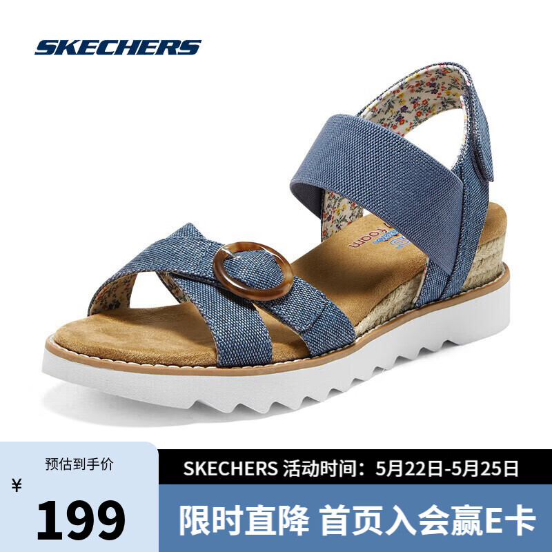 Skechers斯凯奇女士时尚休闲凉鞋 113860 NVY海军蓝色 38