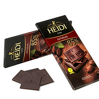 HEIDI 赫蒂 纯可可脂85%特黑巧克力80g罗马尼亚原装进口办公室零