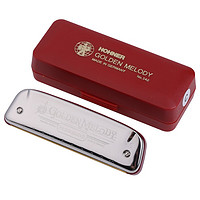 HOHNER 德国HOHNER十孔10口琴Golden melody定制GM布鲁斯蓝调成人口琴  C调