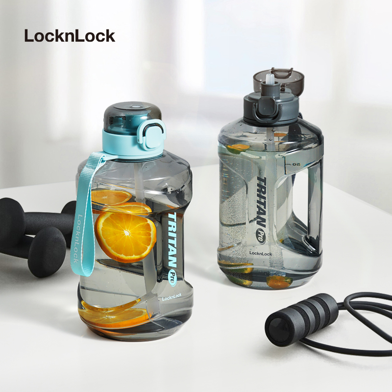 LOCK&LOCK 小水库水杯男大容量吸管吨塑料Tritan运动健身水壶