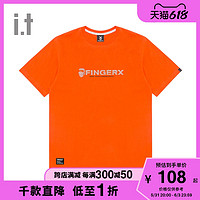 it fingercroxx男装短袖T恤春夏bigfoot字母印花20794XE