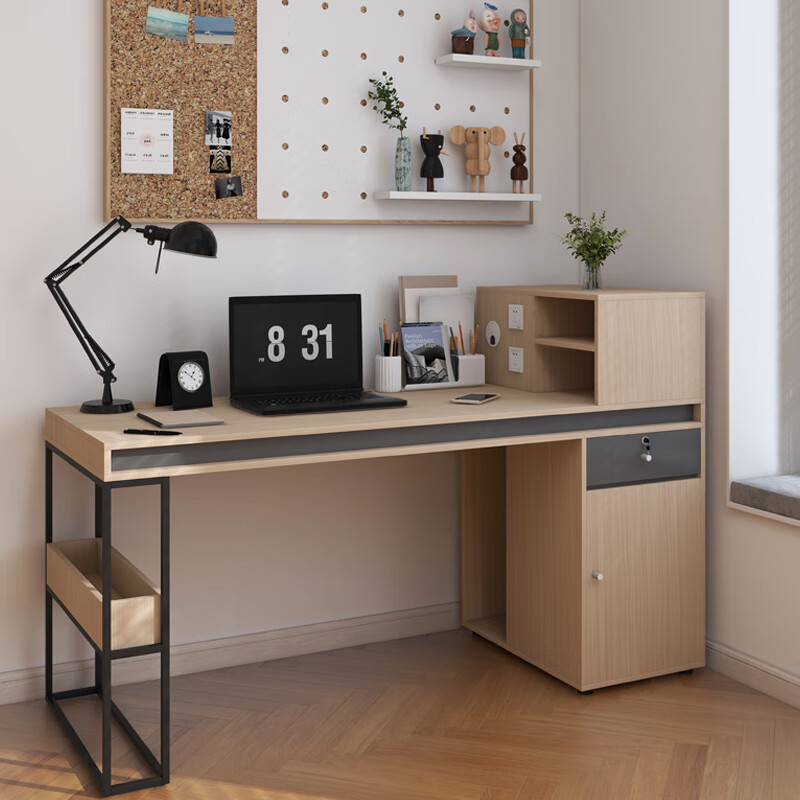 素宅电脑桌台式办公家用现代轻奢学习桌成人客厅卧室书房写字桌