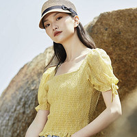 VERO MODA 夏季松紧短系带短袖