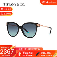 Tiffany&Co. TIFFANY＆CO.蒂芙尼2022年新款墨镜女款太阳镜金属枕形渐变眼镜0TF4193BF 80019S55渐变天蓝色