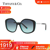 Tiffany&Co. TIFFANY E CO.蒂芙尼2022年新款墨镜女款太阳镜不规则形渐变眼镜0TF4192 80559S渐变天蓝色/银色镜腿 54