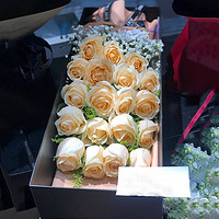 简值了 520情人节鲜花同城配送19朵香槟玫瑰礼盒花束生日礼物纪念日送女友老婆石家庄