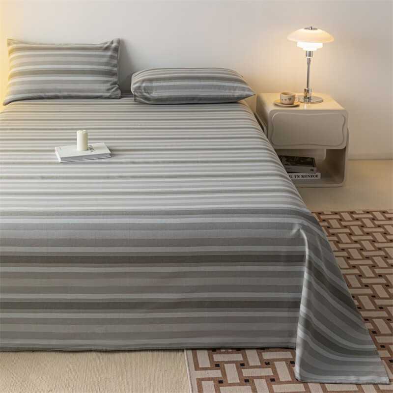 索臻（suo zhen）A类老粗布床单 纯棉粗布床单单件手工全棉加厚被单老粗布床单单件 晴山灰 单床单160*230cm适合1.2米单人床