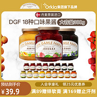 丹麦DGF进口草莓酱果酱涂抹面包吐司黑莓酱低脂果酱380g 草莓味