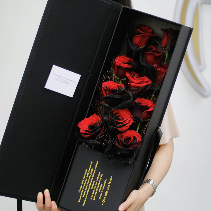 岚黛 鲜花同城配送厄瓜多尔卡门玫瑰礼盒生日礼物纪念送女友老婆